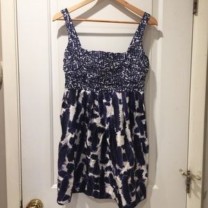 NWOT BB Dakota Silk Blue White Shibori Dress S / M